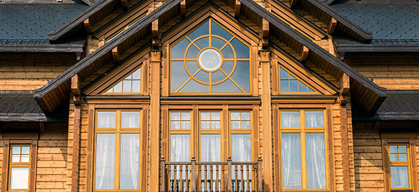 This cedar siding gives a rustic appeal to your home.