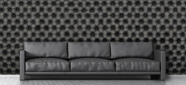 Create a smashing wall with leather or faux leather covering.