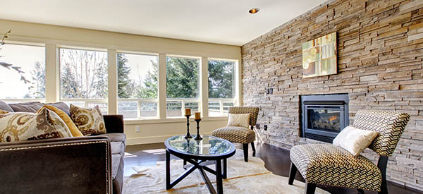 You can consider stone veneer for interior walls to create visual impact that is unique and classical