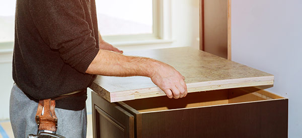 A laminate countertop is cost-effective and durable for small or large kitchens.