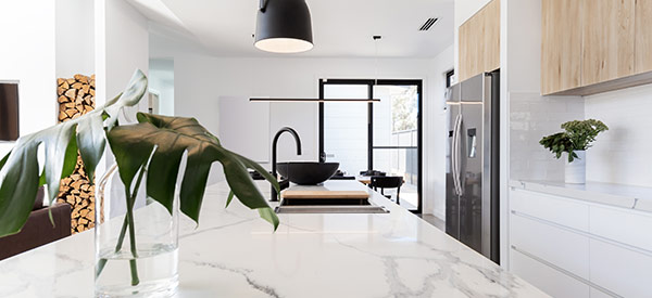 Marble countertops look luxurious and elegant but are more expensive than other types of materials.