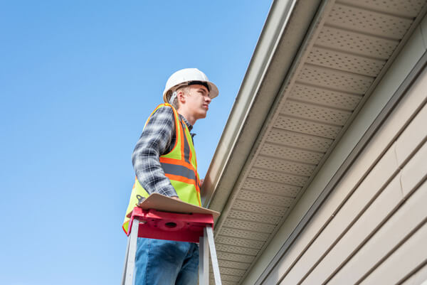 Professional roof inspection before roof repair or replacement.