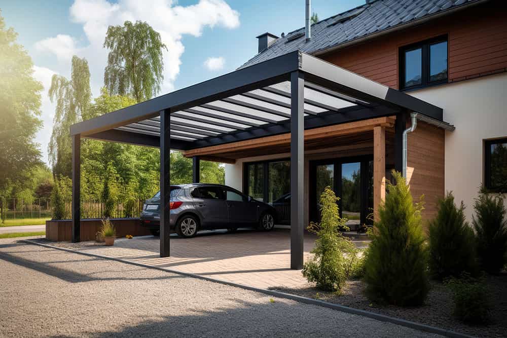 Steel carport for the home.