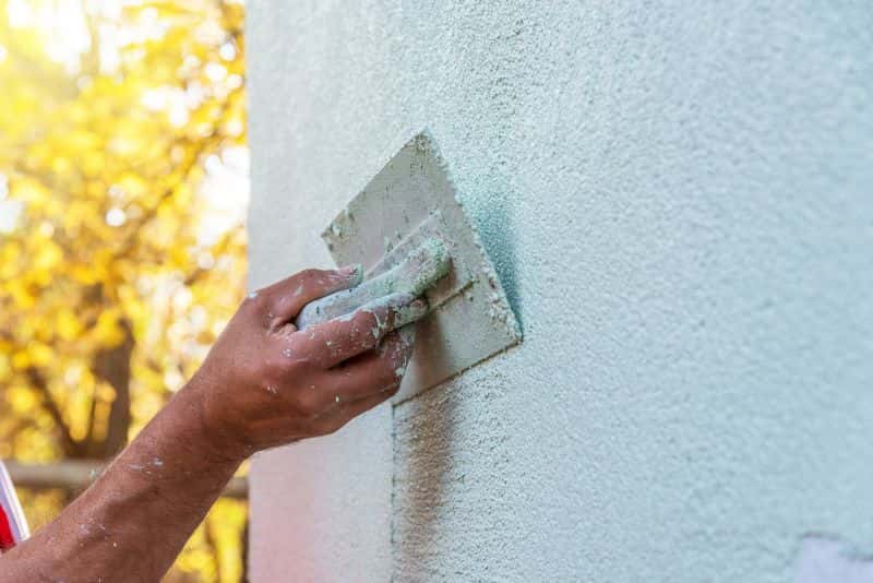 Exterior wall plastering by a professional