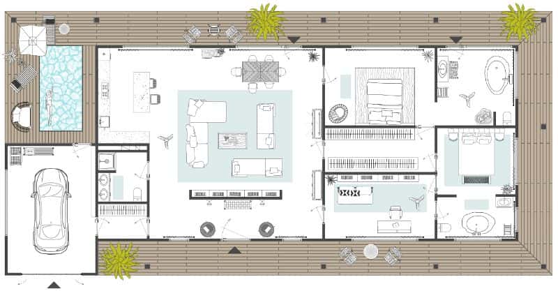 Floor plan with a detailed layout