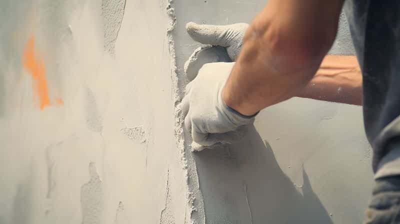 Worker for plastering cement of a house
