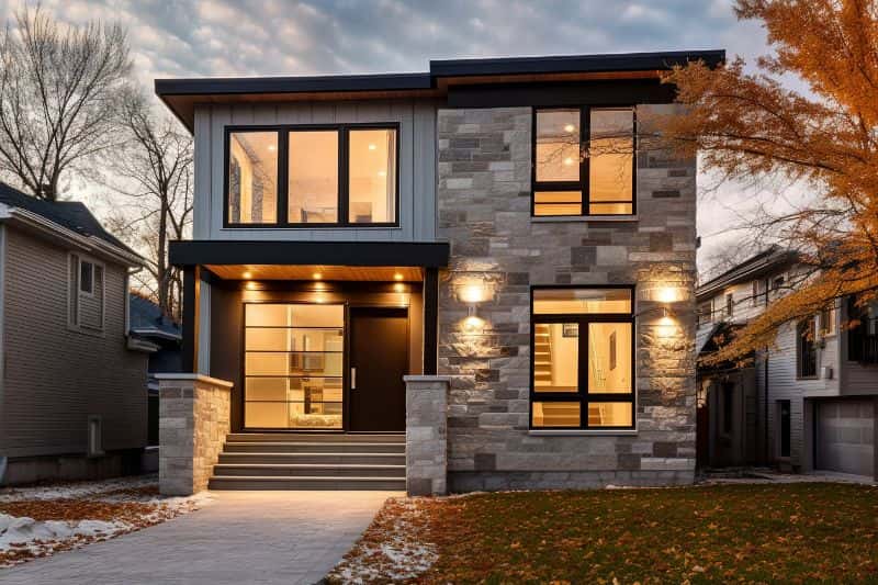 Natural-stone-cladding adds a striking appeal to the home