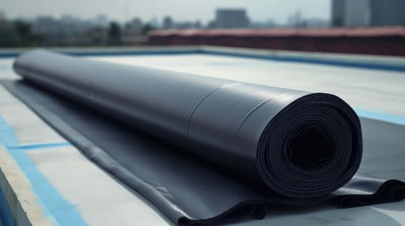 A roll of EPDM roofing material for installation