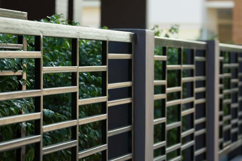 Black steel fence on a residential property