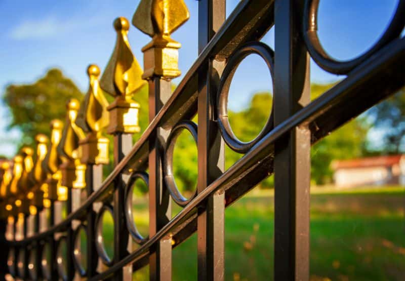 Ornamental iron fence on a property