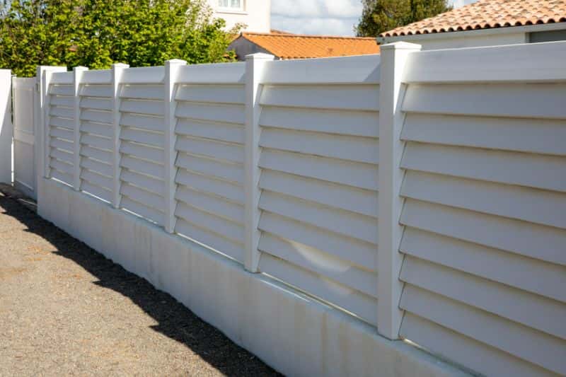 White PVC fence in modern home for privacy