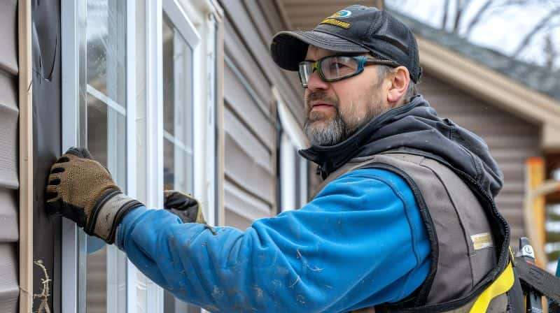 Window installer completing window installation