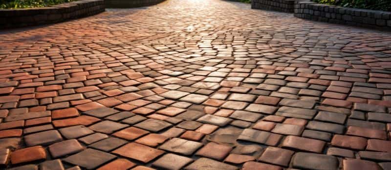 Driveway with cobblestone showcasing natural building material