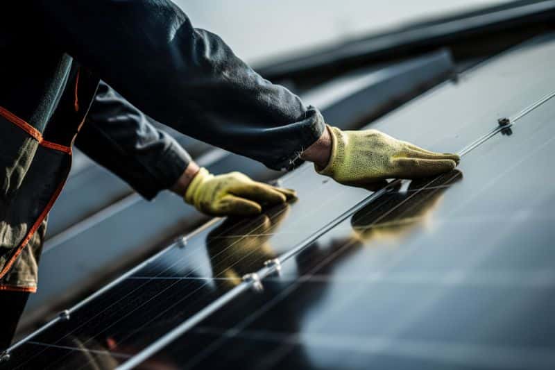 Assembly of a photovoltaic system on a roof