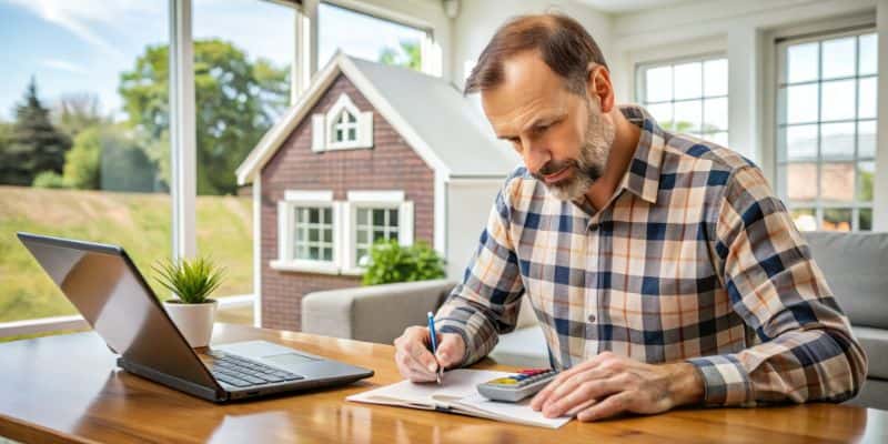 Homeowner reviewing the estimates from a contractor